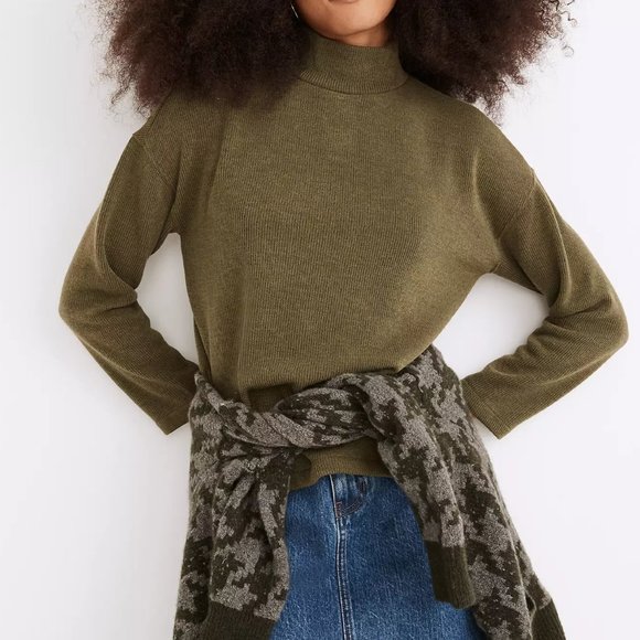 NWOT Madewell Mockneck Button-back Top - Picture 2 of 12